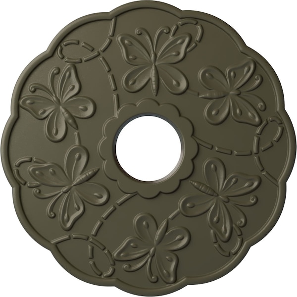 Ekena Millwork Terrones Butterfly Medallion (Canopies up to 3 7/8"), 17 7/8"OD x 3 7/8"ID x 1"P, Witch Hazel CM17TSWHF - main